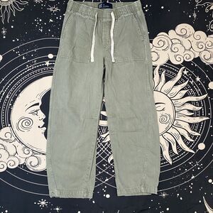Gap Denim Pull On Barrel Baggy Loose Fit Pants Womens XS Green Indie Beach